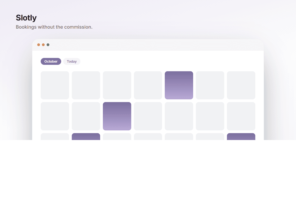 Slotly — Commission-free bookings for service businesses.